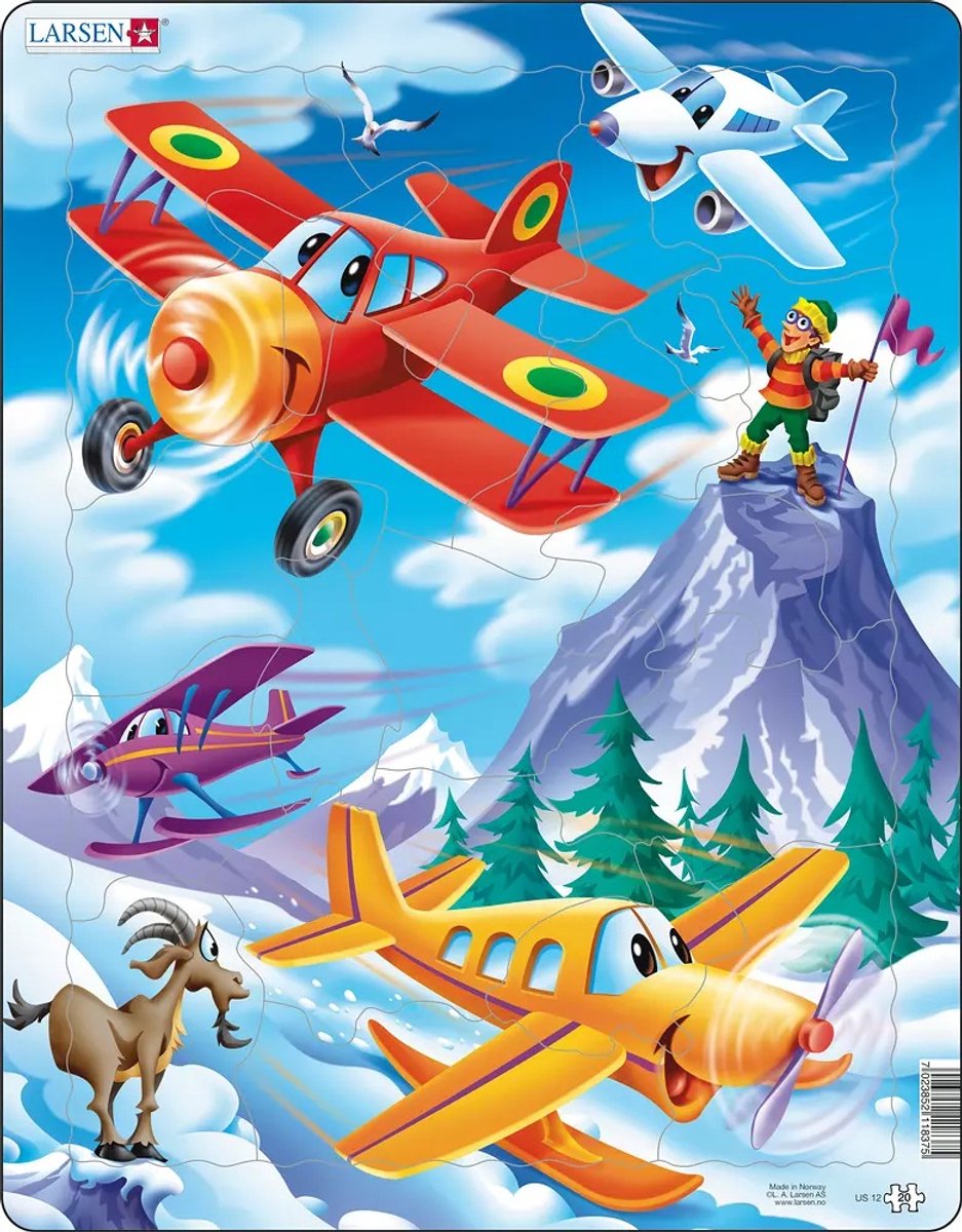 Larsen Maxi US12 Formpuzzle 20 Teile Flugzeug
