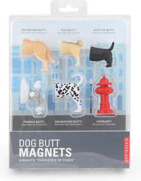 Kikkerland Hunde-Derrières-Magnete – Kühlschrankmagnete – Set mit 6 Stück