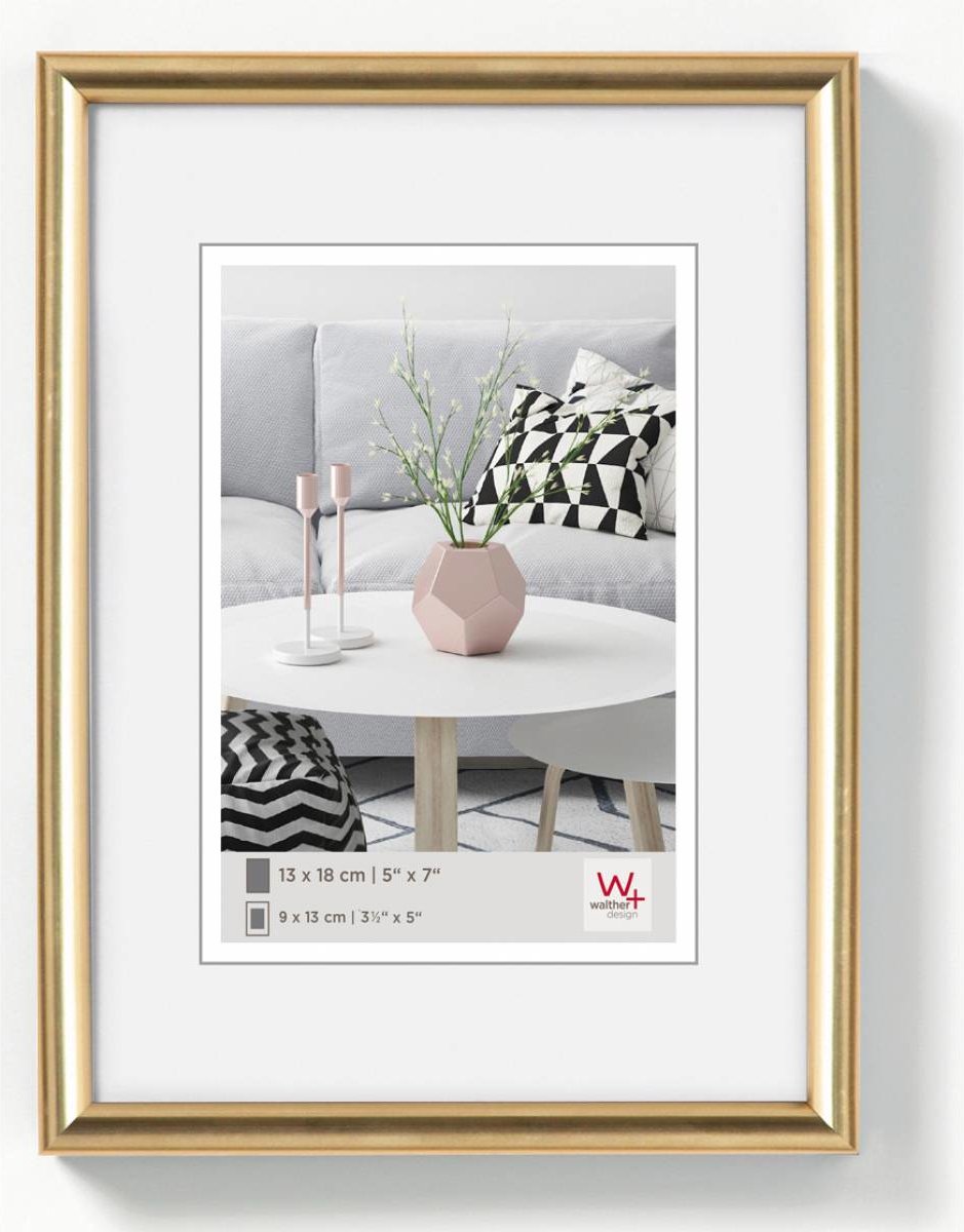 Walther Galeria - Kunststoffrahmen - Fotogröße 13x18 cm - Metallic-Gold