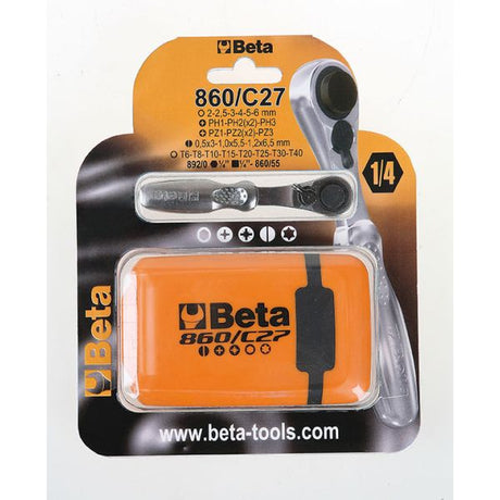 Beta -Ratel -Schlüsselwerkzeuge 860 C27 mit Schraubbitset 27 -Stück in Box