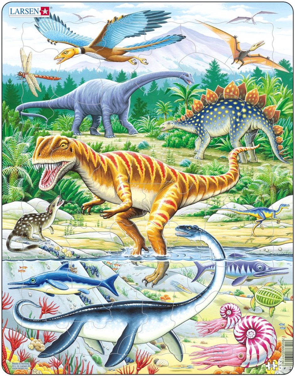 Selecta Larsen Puzzle Tiere – Dinosaurier, 35 Teile.