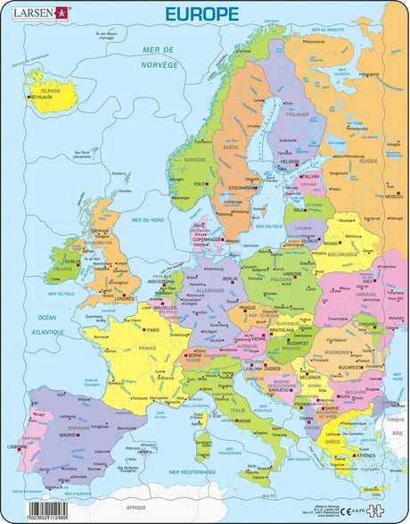 Larsen-Puzzle Maxi Les Pays de l'Europe (auf Französisch) – 48 Teile