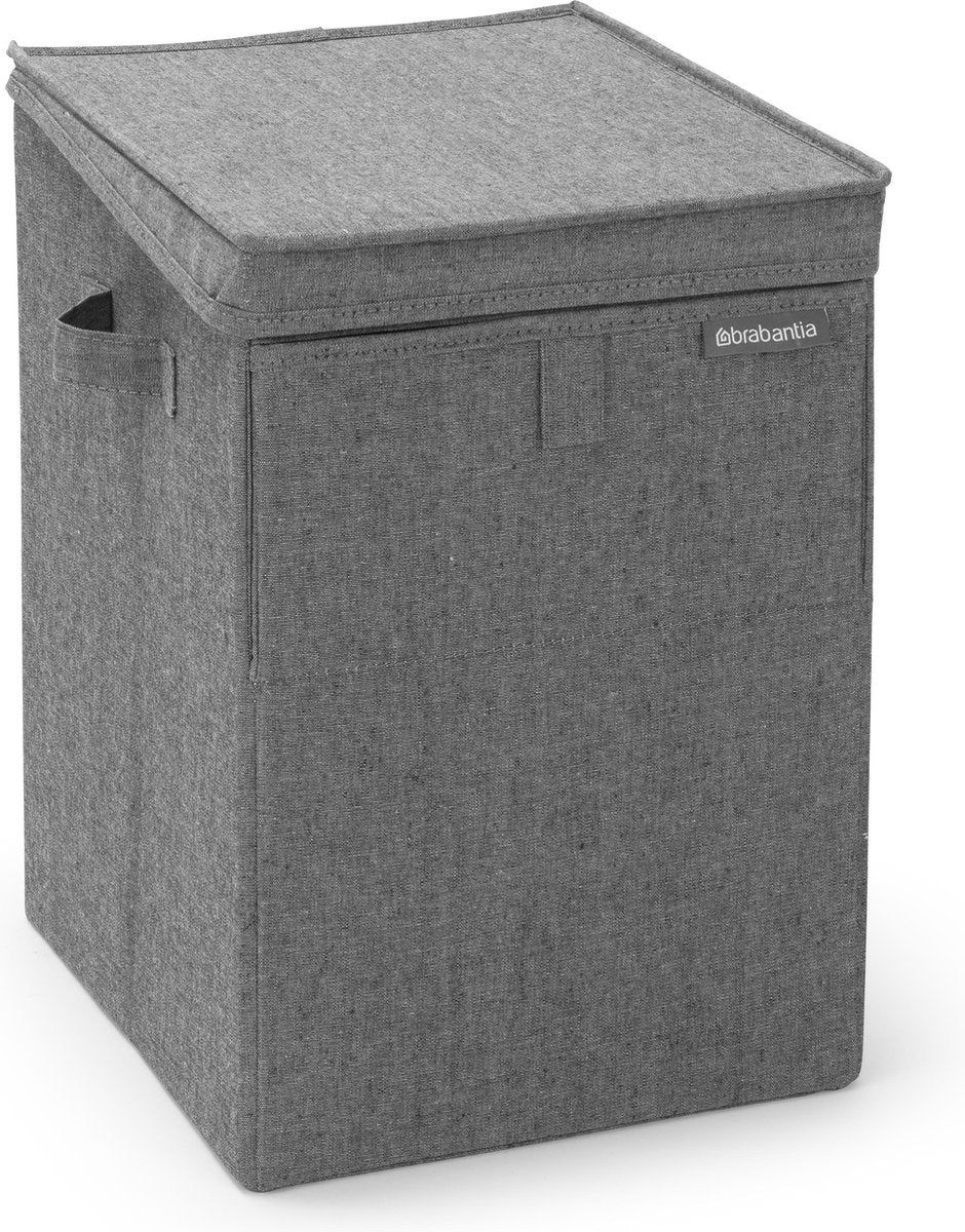 Brabantia Wäschekorb – mit Deckel – stapelbar – 35 l – Pfefferschwarz