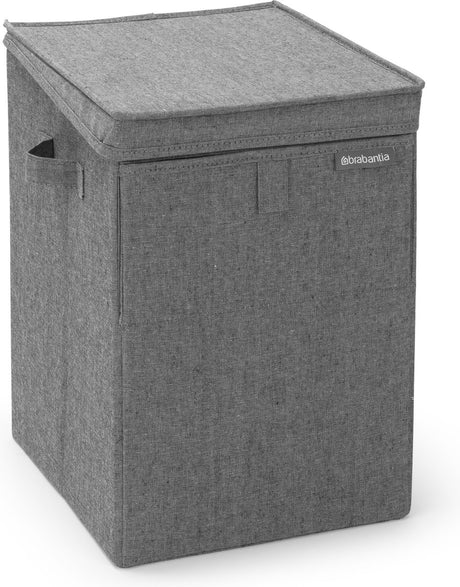 Brabantia Wäschekorb – mit Deckel – stapelbar – 35 l – Pfefferschwarz