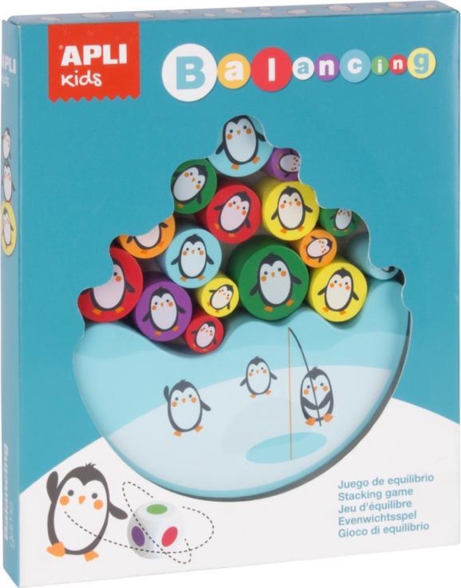 Apli kids houten evenwichtsspel pinguins