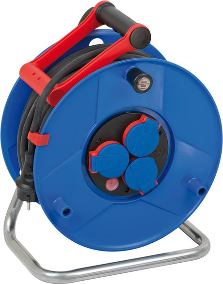 Brennerstuhl garant ip44 Kabeltrommel (Kabeltrommel mit 40 m Kabel, Spezialkunststoff, für den kurzfristigen Außeneinsatz, hergestellt in Deutschland) blau
