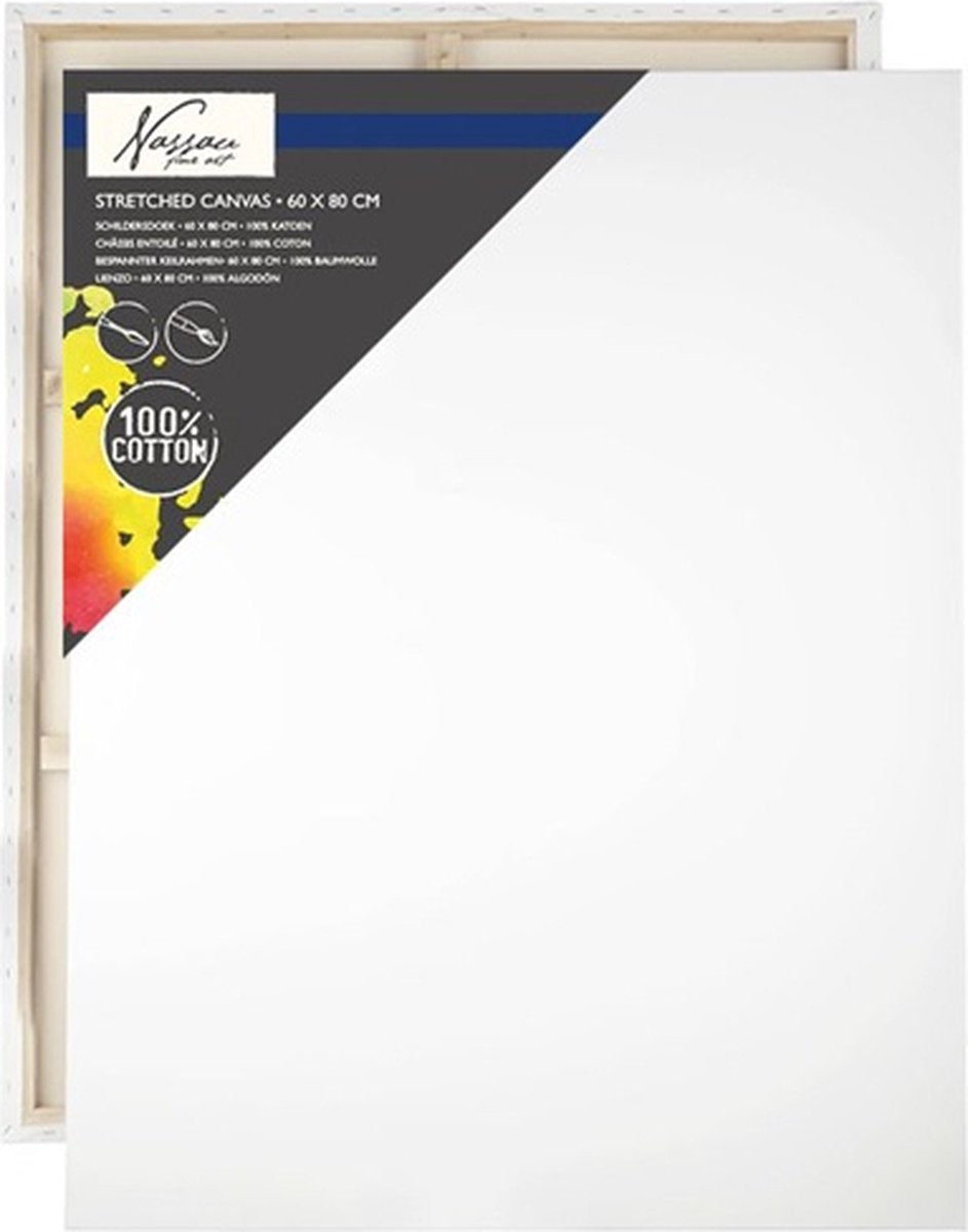Kreative Bastelgruppe, Leinwand, Leinwand, Baumwolle, 60 x 80 cm, weiße Malerei.