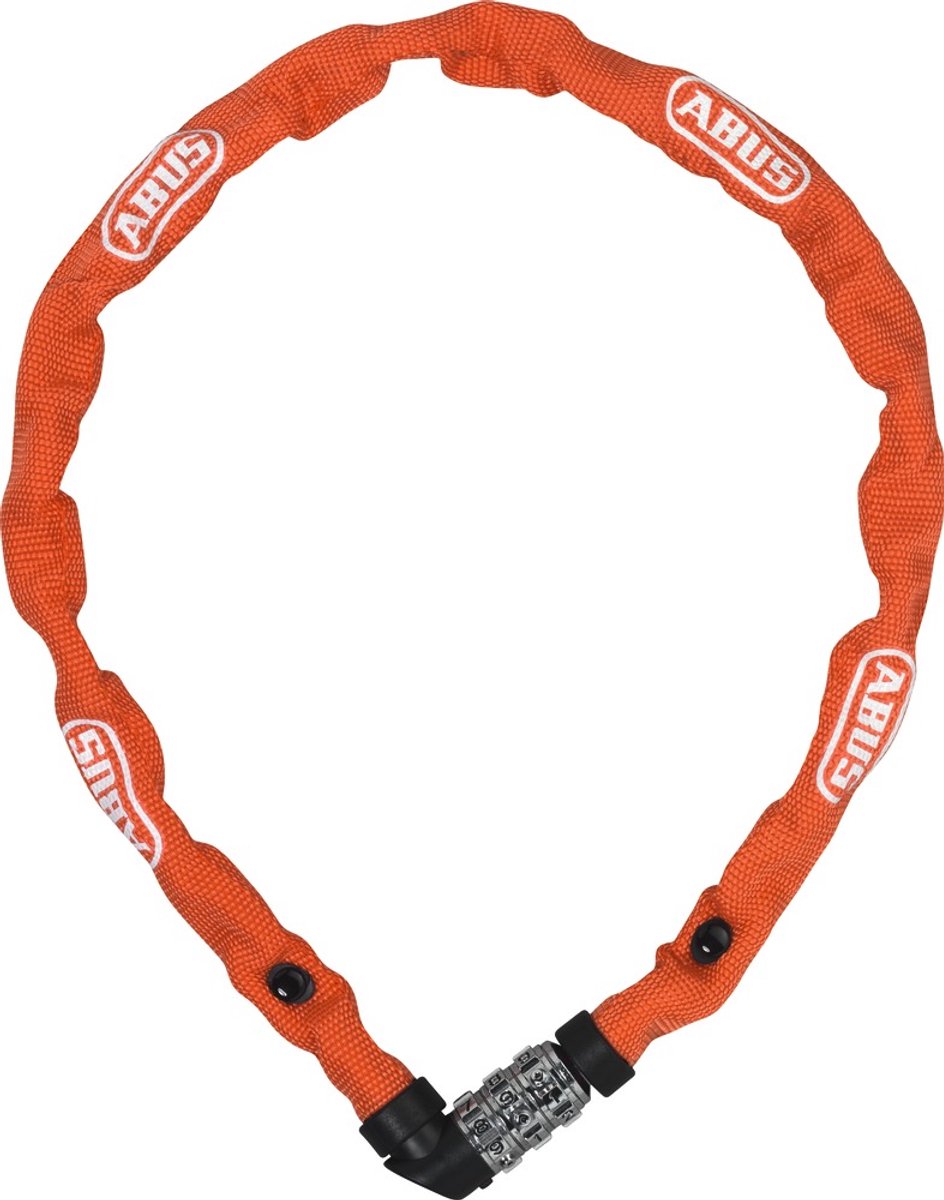 Abus Fahrradschloss Kettenschloss - 1200 Steg - Sicherheitsstufe 3 - Orange - 110 cm - für Kinderfahrräder geeignet