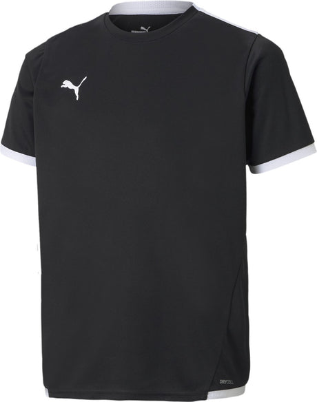 Puma Teamliga Jersey Jr Unisex-Sportshirt – Schwarz-Weiß