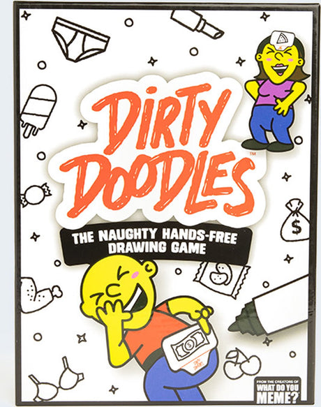 Megableu, was memest du? Dirty Doodles Kartenspiel Zeichnen – Partyspiel für Erwachsene – das freche freihändige Zeichenspiel