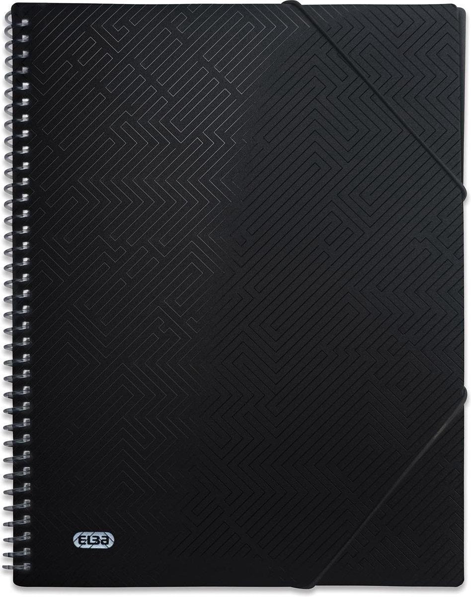 Elba Urban Showalbum mit Spirale, für ft A4, 40 Taschen, mit elastischem Verschluss, schwarz