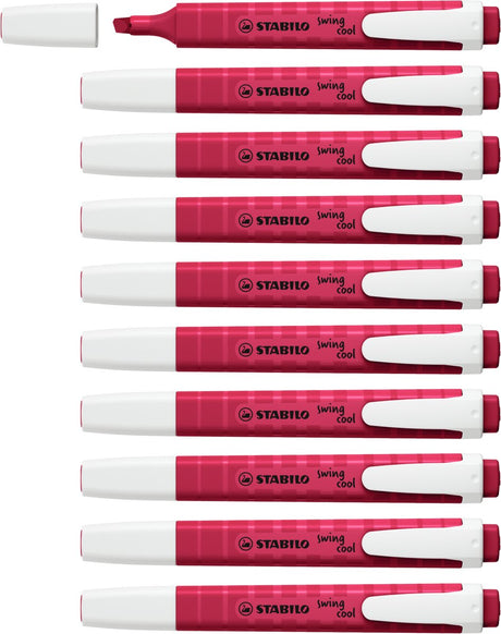 Stabilo Swing Cool - Textmarker - Naturfarben Wildblume - Bordeaux - Schachtel mit 10 Stück