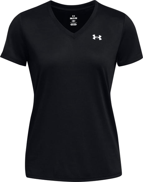 Under Armour Tech SSV – Solid-Blk Damen-Sportshirt – Schwarz – Weiß
