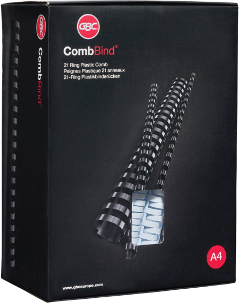 Gbc combbind Binderücken schwarz – A4 – 38 mm – 50 Stück