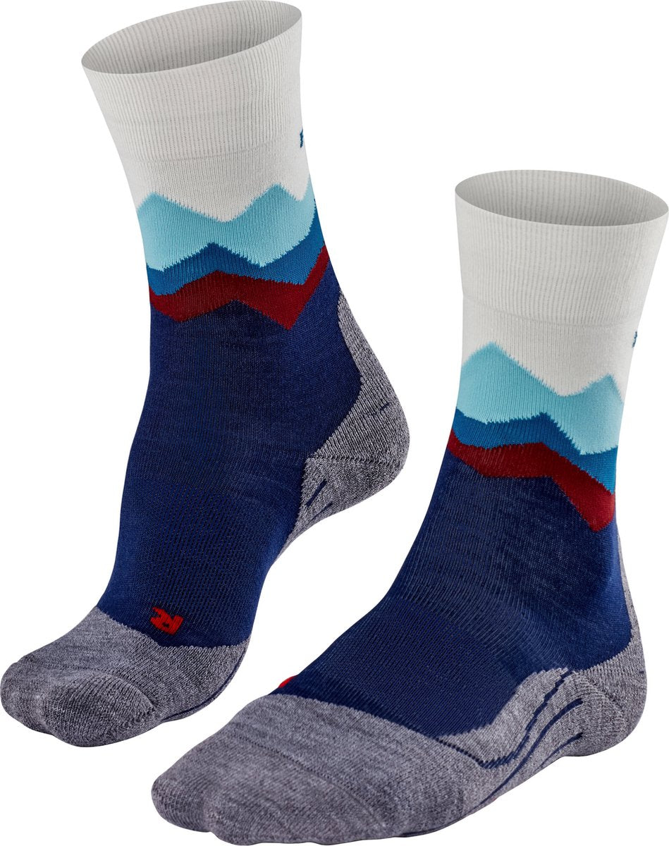Falke TK2 Anti-Blister Wandersocken aus dickem Woll-Funktionsmaterial Damen Blau – Größe 37-38