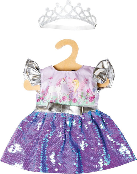 Heless Doll Kleidungsgebühr und Einhorn mit Pailletten und Kroon, 35-45 cm