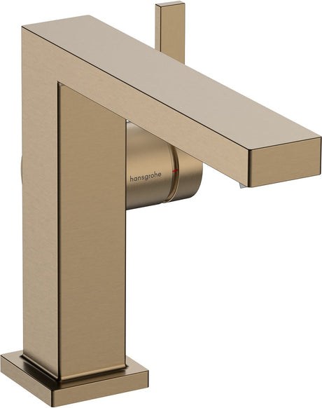 Hansgrohe tecturis e – Waschtischarmatur – Einhebelbedienung – Kaltstart energiesparend – ohne Ablaufgarnitur – 110 mm Größe – gebürstete Bronze
