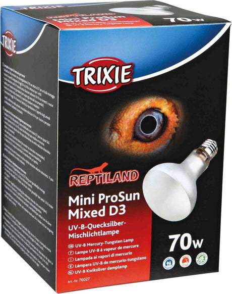 Trixie UVB-Lampe 70 Watt – Reptilienlampe E27-Fassung – 8 x 10,8 cm, UVB-UVA-Wärmestrahlung