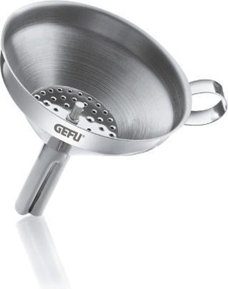 Gefu versare Einfülltrichter – Edelstahltrichter mit Sieb – 10,5 cm