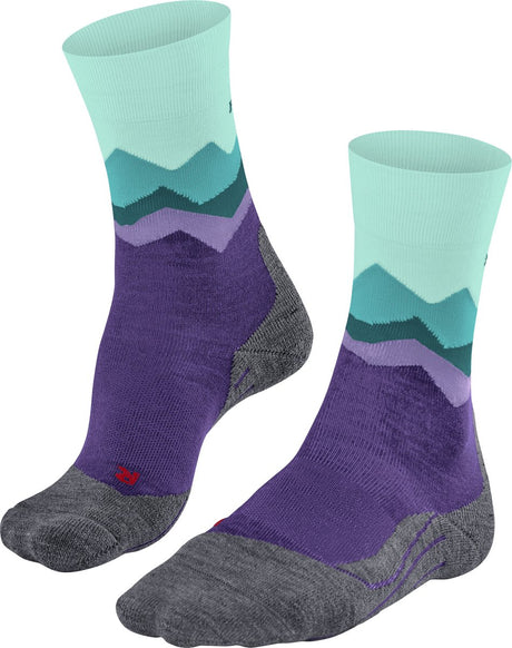 Falke TK2 Anti-Blister Wandersocken aus dickem Woll-Funktionsmaterial Damen Lila - Größe 39-40