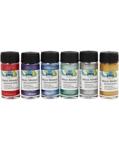 Creativ Company Marmorfarbe – Metallic-Farben, 6 x 20 ml