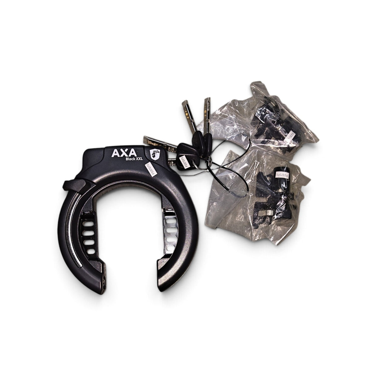 AXA XXL Schwarzer Ringschloss + Satteltasche + ULC100 Halskette
