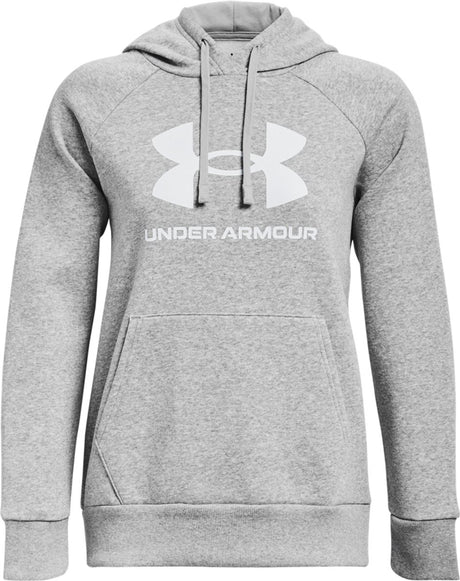 Under Armour UA Rival Fleece Big Logo HD Damen-Sportpullover – Grau – Weiß