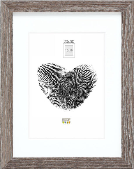 Deknudt Frames Fotorahmen – Grau mit Passepartout – 13x18 20x30 cm