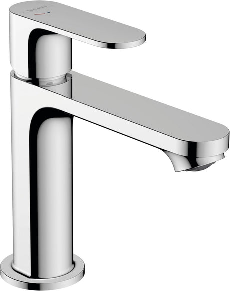 Hansgrohe rebris s – Waschtisch-Mischbatterie – Einhebelbedienung – Kaltstart-Energieeinsparung – Ecosmart+ Wassereinsparung – mit Ablaufgarnitur – Größe 110 mm – Chrom