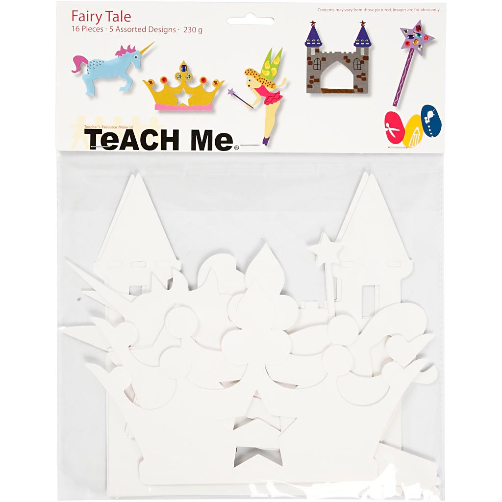 Creativ Company Märchen, H: 13,5-27,5 cm, B: 9,5-25 cm, 230 g, weiß, 16 Stück 1 Box