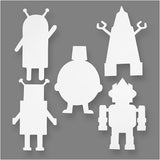 Creativ Company Roboter, H: 22,5-24 cm, B: 15-16 cm, 230 g, weiß, 16 Stück 1 Box