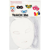 Creativ Company Theatermasken, H: 8,5-19 cm, B: 15-20,5 cm, 230 g, weiß, 16 Stück 1 Box