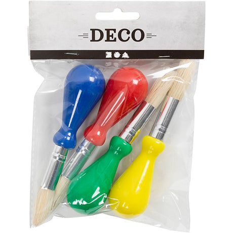 Creativ Company Kinderpinsel, L: 11,5 cm, T 13 mm, B: 11 mm, rund, 4 Stück 1 Box