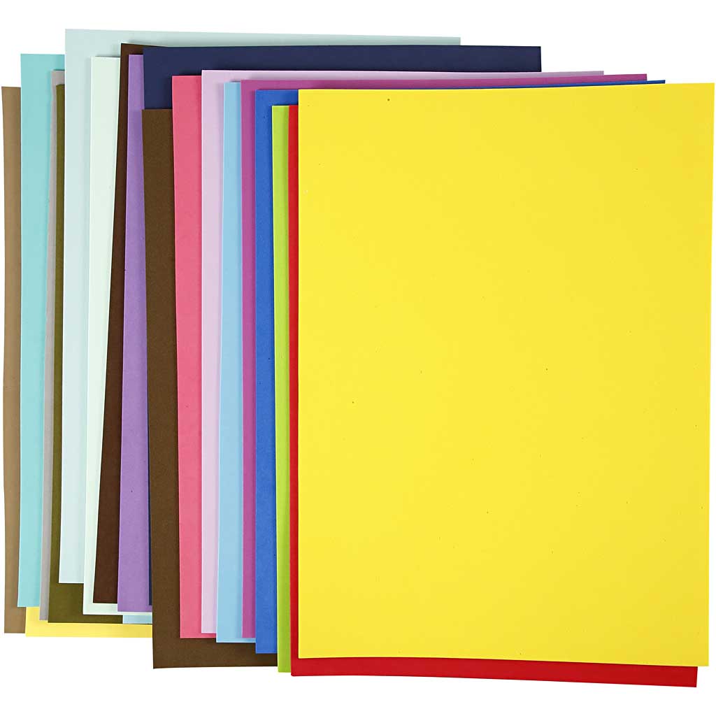Creativ Company Schaumstoffplatten, A3, Blatt 297x420 mm, ca. 2 mm, 20 verschiedene Blätter 1 Karton