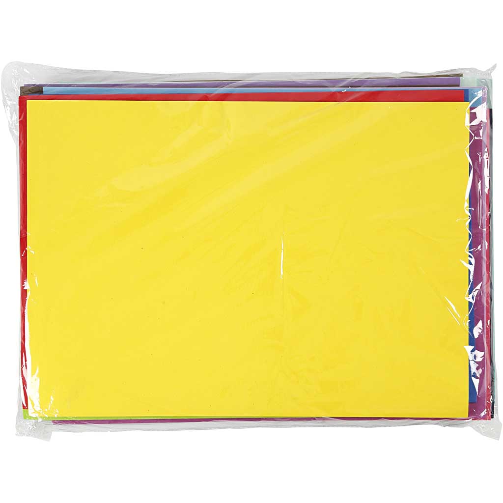 Creativ Company Schaumstoffplatten, A3, Blatt 297x420 mm, ca. 2 mm, 20 verschiedene Blätter 1 Karton