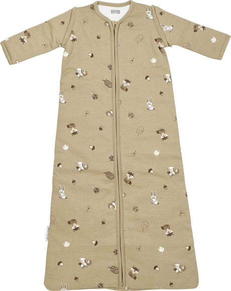 Meyco Baby-Schlafsack mit Waldtieren und abzippbaren Ärmeln – Sand – 110 cm – 2,5 Tog