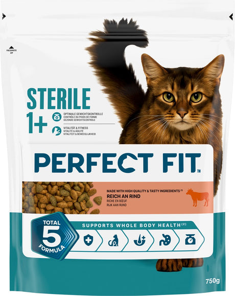 Passgenaues Katzenfutter - steril - Rindfleisch Beutel 4x750g