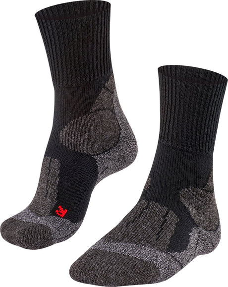 Falke TK1 Anti-Blister Wandersocken aus dickem Woll-Funktionsmaterial Damen Schwarz - Größe 41-42