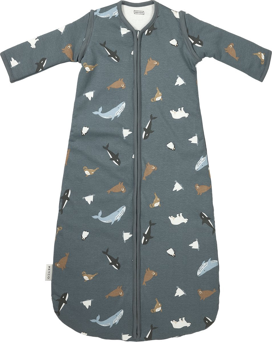 Meyco baby arctic baby slaapzak met afritsbare mouwen - multicolour - 70cm - 2.5 tog
