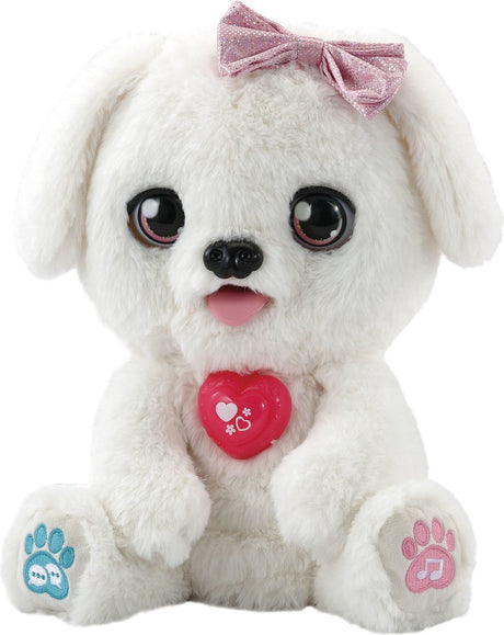 Vtech kidifriends Beau de Kiss Kuscheltier Welpe Kuscheltier - Interaktives Kuscheltier Hund - Kinderspielzeug mit Liedern und Melodien - Geschenk - ab 3 Jahren