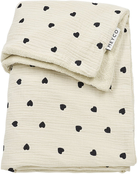 Meyco Babydecke „Sweet Heart“ für das Kinderbett – vorgewaschen, hydrophil – weicher Sand – 75 x 100 cm – 1,5 Tog