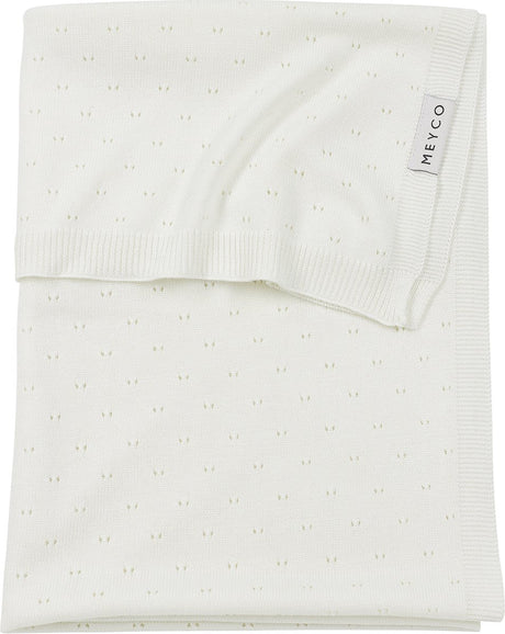 Meyco baby ajour ledikant deken - bamboe - offwhite - 100x150cm - 0.3 tog