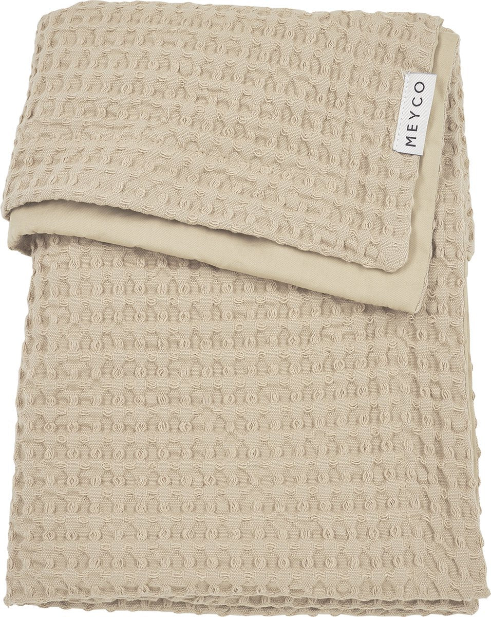 Meyco Baby-Waffel-Baumwoll-Kinderbettdecke – Sand – 75 x 100 cm – 1,0 Tog