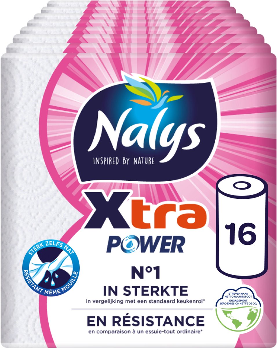 Nalys Xtra Power Küchenpapier – 16 Rollen – extra stark – Vorteilspack