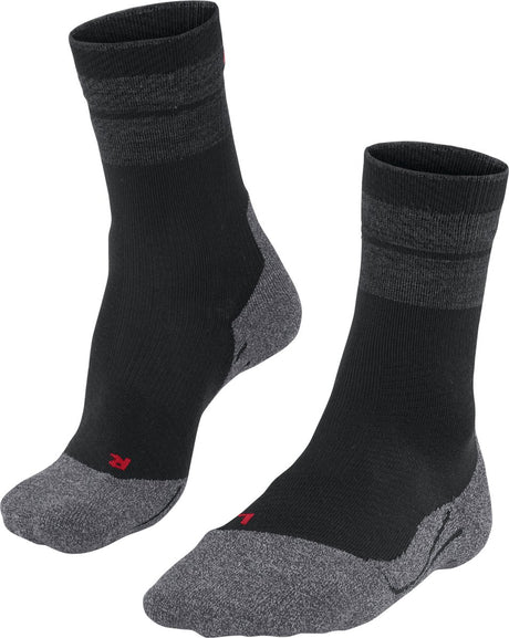 Falke TK Stabilisierende Anti-Blasen Wandersocken aus dickem Woll-Funktionsmaterial Damen Schwarz - Größe 37-38