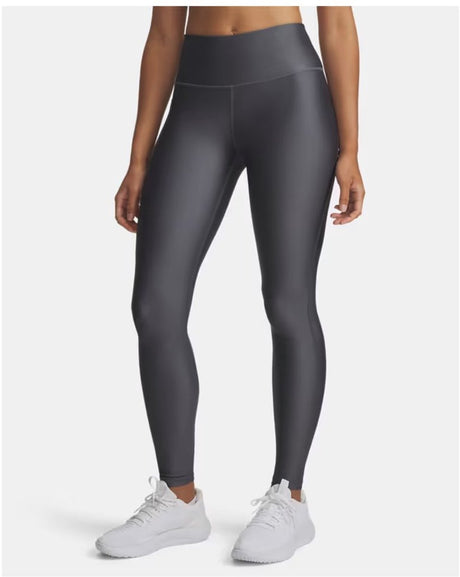 Under Armour Tech Hirise Leggings – graue Damen-Sporthose – Castlerock – Schwarz