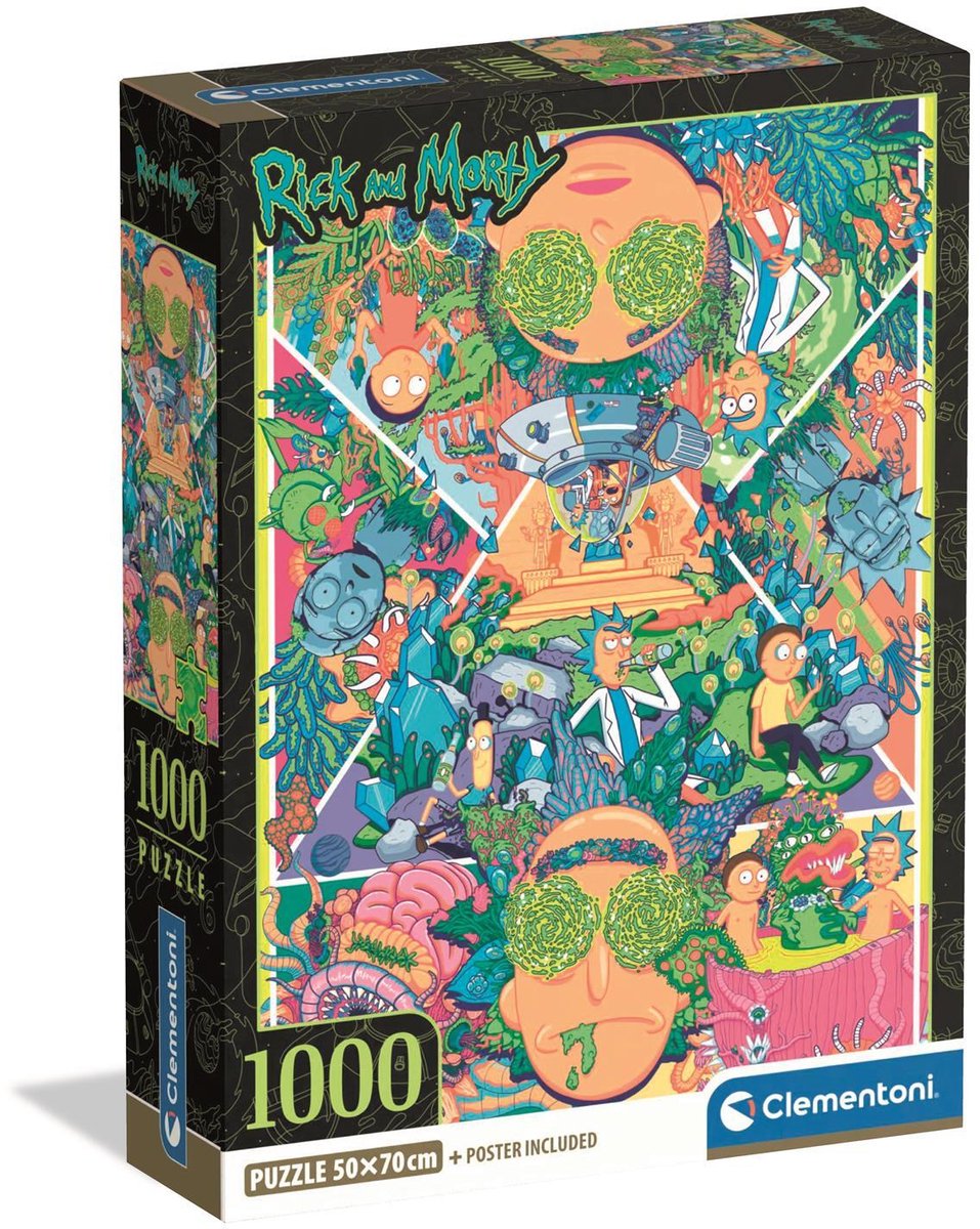 Clementoni Puzzle Rick Morty 2 – 1000 Teile Cartoon-Puzzle.