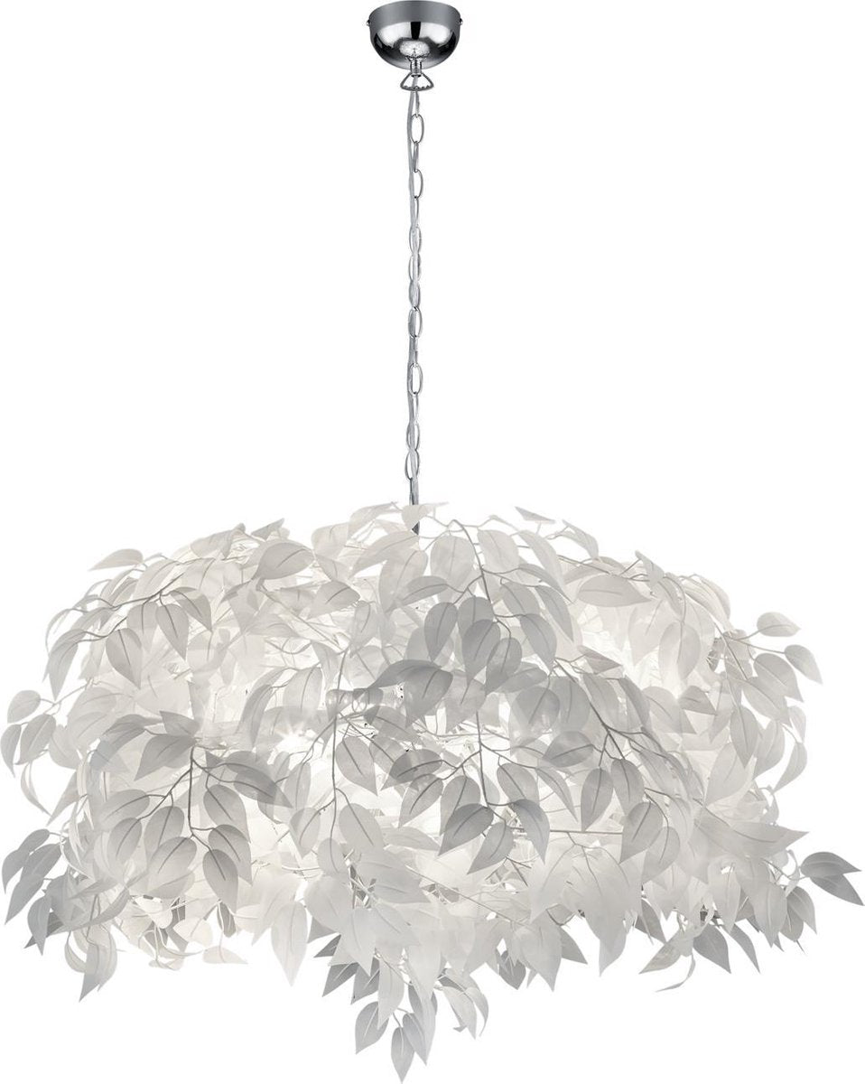 Rl live your light reality leavy - hanglamp - chroom - excl. 4x e14 4,9w - plafondbevestiging - patroon bescherming - in hoogte verstelbaar