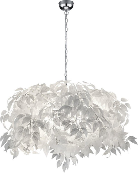 Rl live your light reality leavy - hanglamp - chroom - excl. 4x e14 4,9w - plafondbevestiging - patroon bescherming - in hoogte verstelbaar