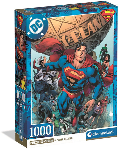 Clementoni - Puzzle - Superman - DC - 1000 Teile - mit Poster - ab 18 Jahren